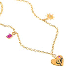 gold necklace with charms for her, affordable necklace