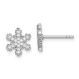 CZ Sterling Silver Snowflake Earrings