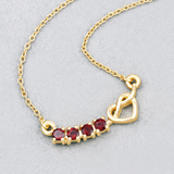 18k Gold Plated Genuine Garnet Heart shaped Pendant Necklace