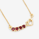 18k Gold Plated Genuine Garnet Heart shaped Pendant Necklace