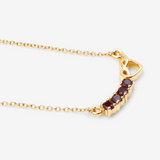 18k Gold Plated Genuine Garnet Heart shaped Pendant Necklace