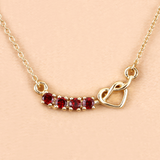 18k Gold Plated Genuine Garnet Heart shaped Pendant Necklace