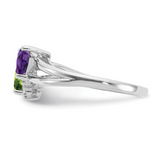 Amethyst and Peridot Dual-Stone Ring