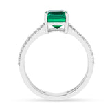 Colombian Created Emerald Double Band Ring