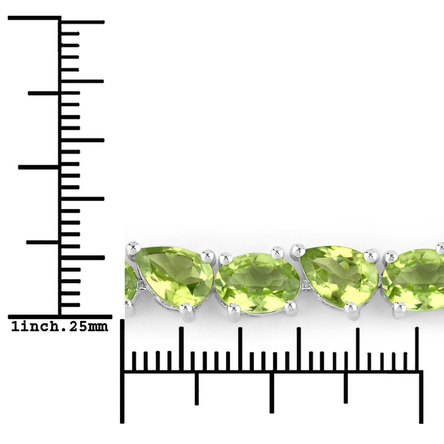 Natural Peridot Tennis Bracelet Silver Fine Color Jewels
