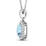 14K White Gold Aquamarine Pendant