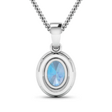 14K White Gold Aquamarine Pendant