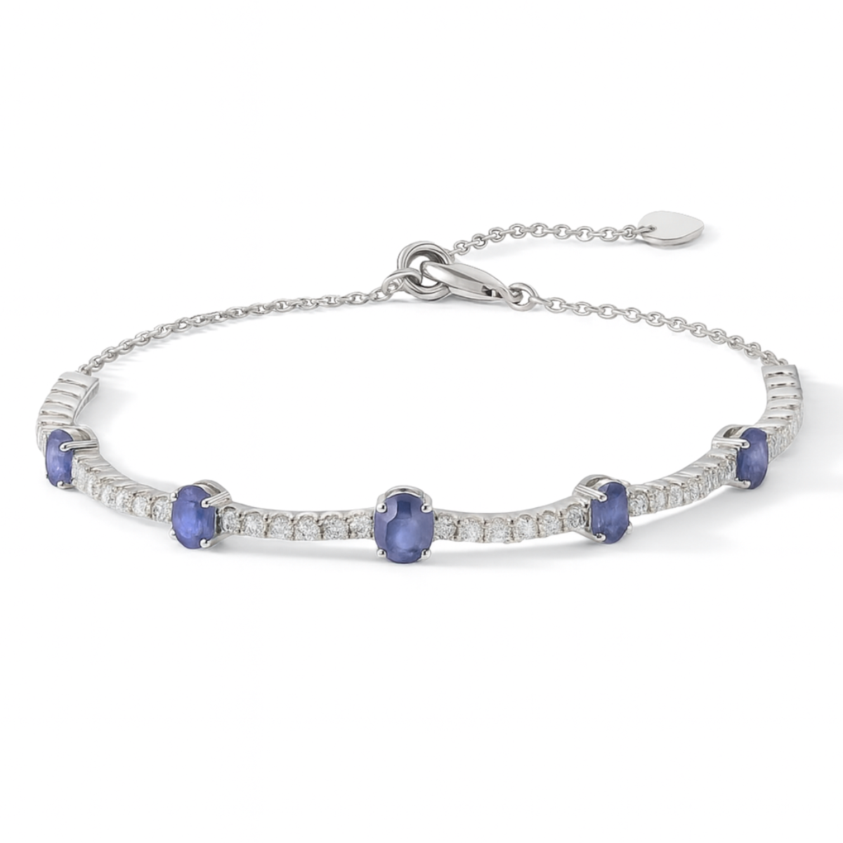 Pulsera ajustable de zafiro azul