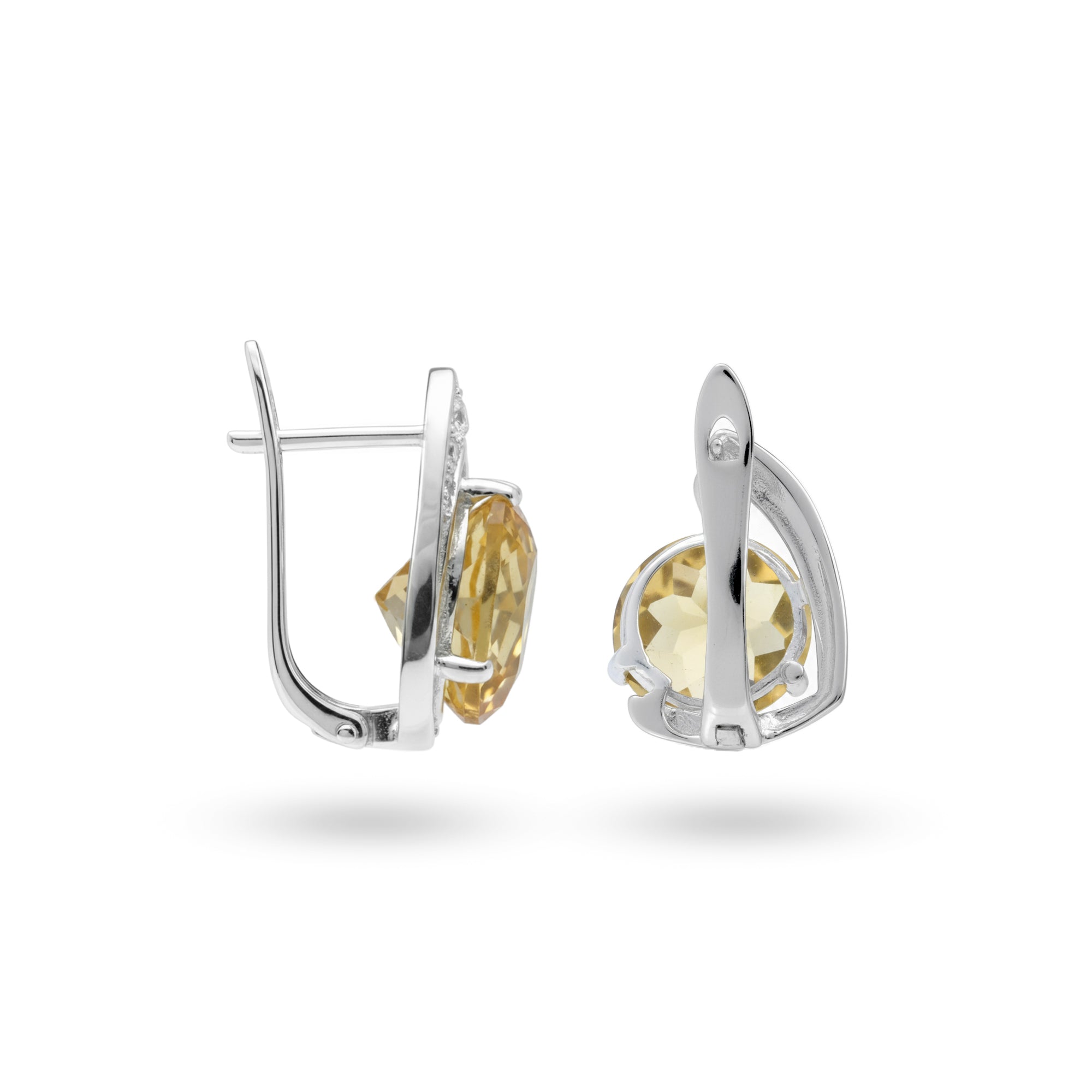 Natural Citrine & White Topaz Sterling Silver Earrings