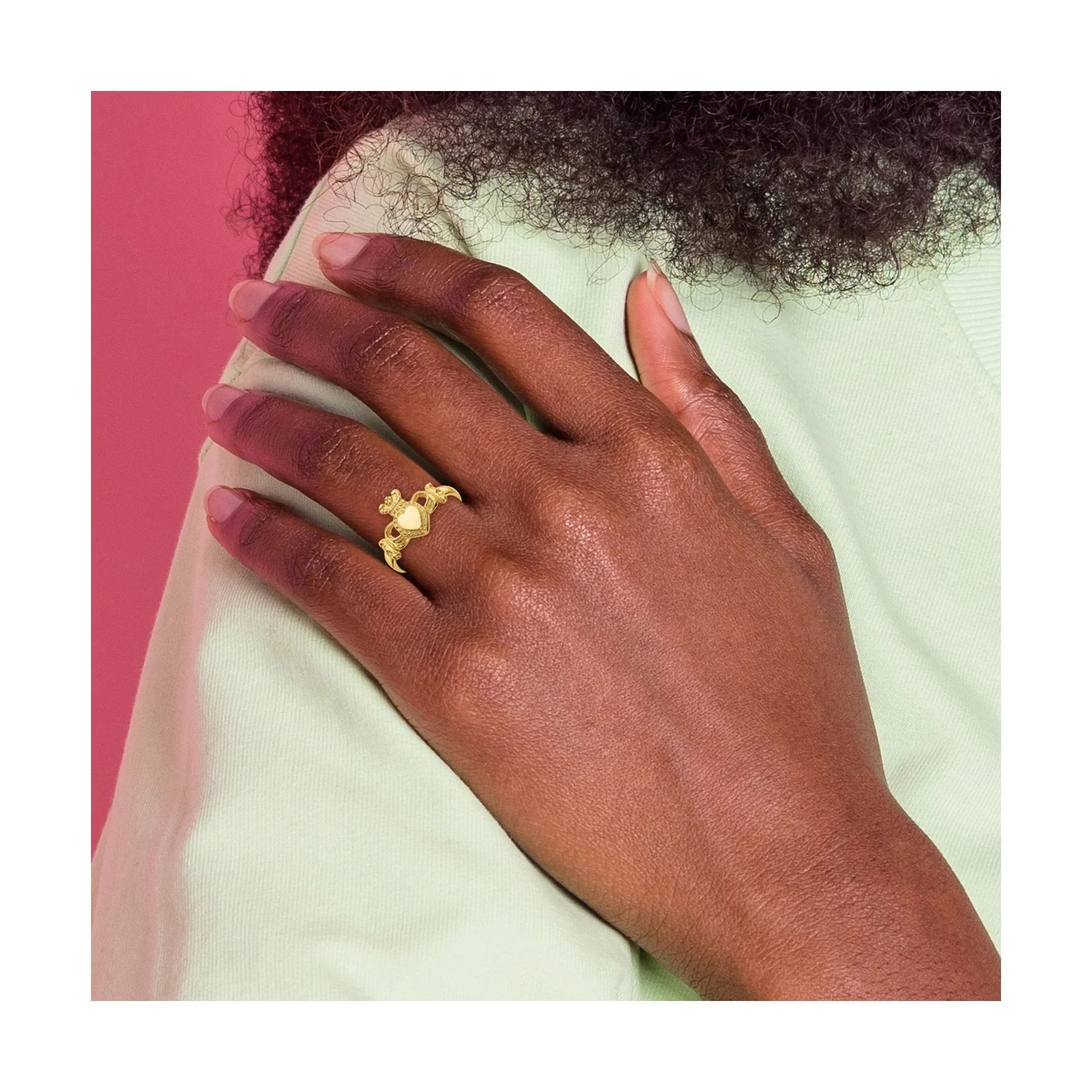 14k Gold Irish Claddagh Ring