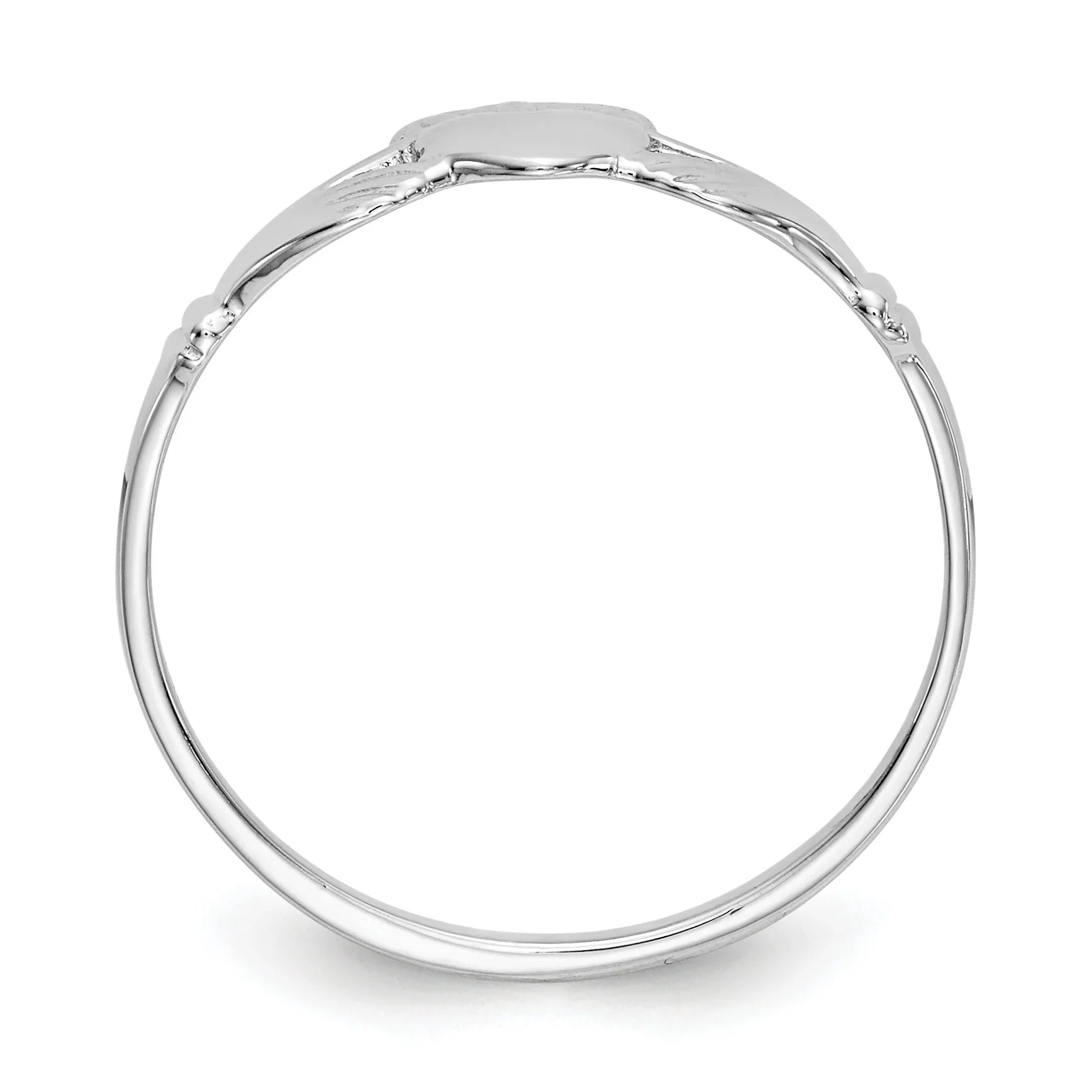 14k White Gold Irish Claddagh Ring