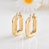 18K Gold Vermeil  Rectangular Hoop Earrings