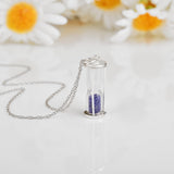 Natural Blue Sapphire Hourglass Pendant Necklace