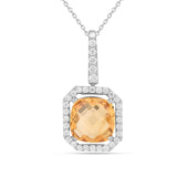 Natural Yellow Briolette Cut Citrine Pendant Necklace