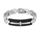 Mens Leather Cross Bracelet