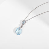 Natural Sky Blue Topaz Necklace Women