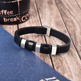 Mens Black Leather Bracelet