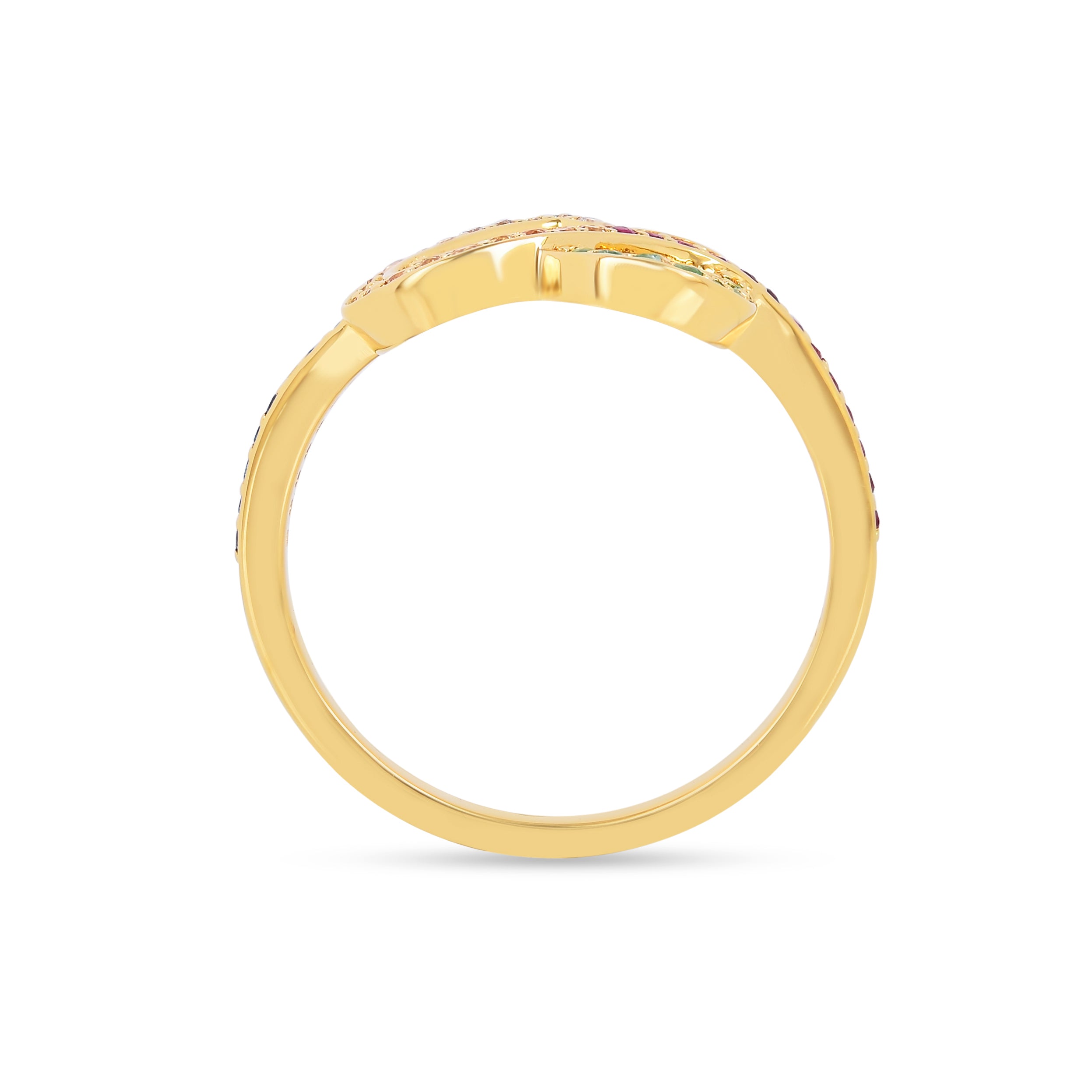 22k Gold Vermeil Diamond and Multi-Gemstone Infinity Heart Ring