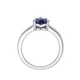 Blue Sapphire Heart Ring Created Blue Diamond Heart Ring September Birthday Ring Gift for Women Valentine's Day Blue Heart Promise Ring Gift - FineColorJewels