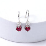 Lab Grown Ruby Round Dangle Drop Earrings Fine Color Jewels best gift for girls, best gift for women, Christmas gift, Created ruby, Dainty earrings, Dangle ruby earrings, dla-dm-discount-all-154898, gift for her, Gift for Mom, gift for women, gift from daughter, July birthstone, Moissanite stone, Mother's Day Gift, New Year gift, Red stone, Ruby earrings, Small Drop earrings, Valentine's Day gift