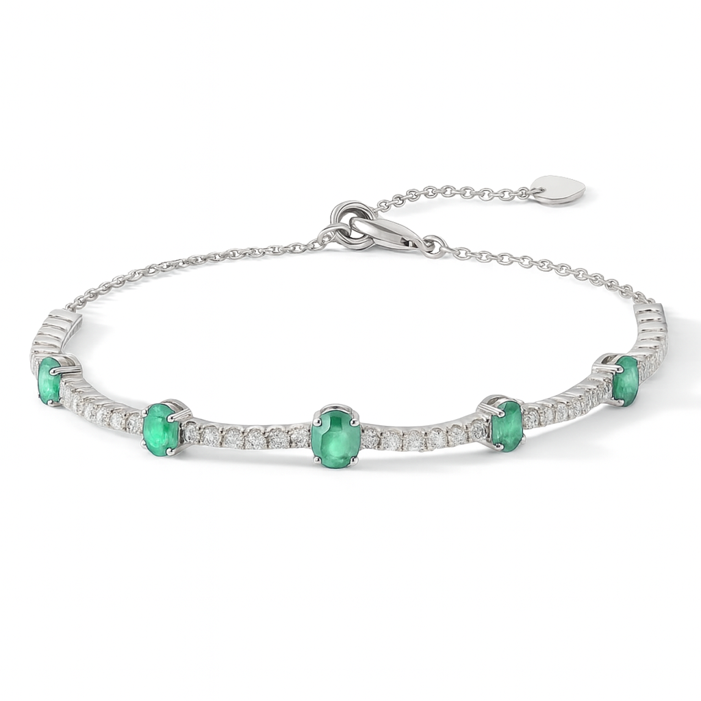 Bracelet ajustable en émeraude