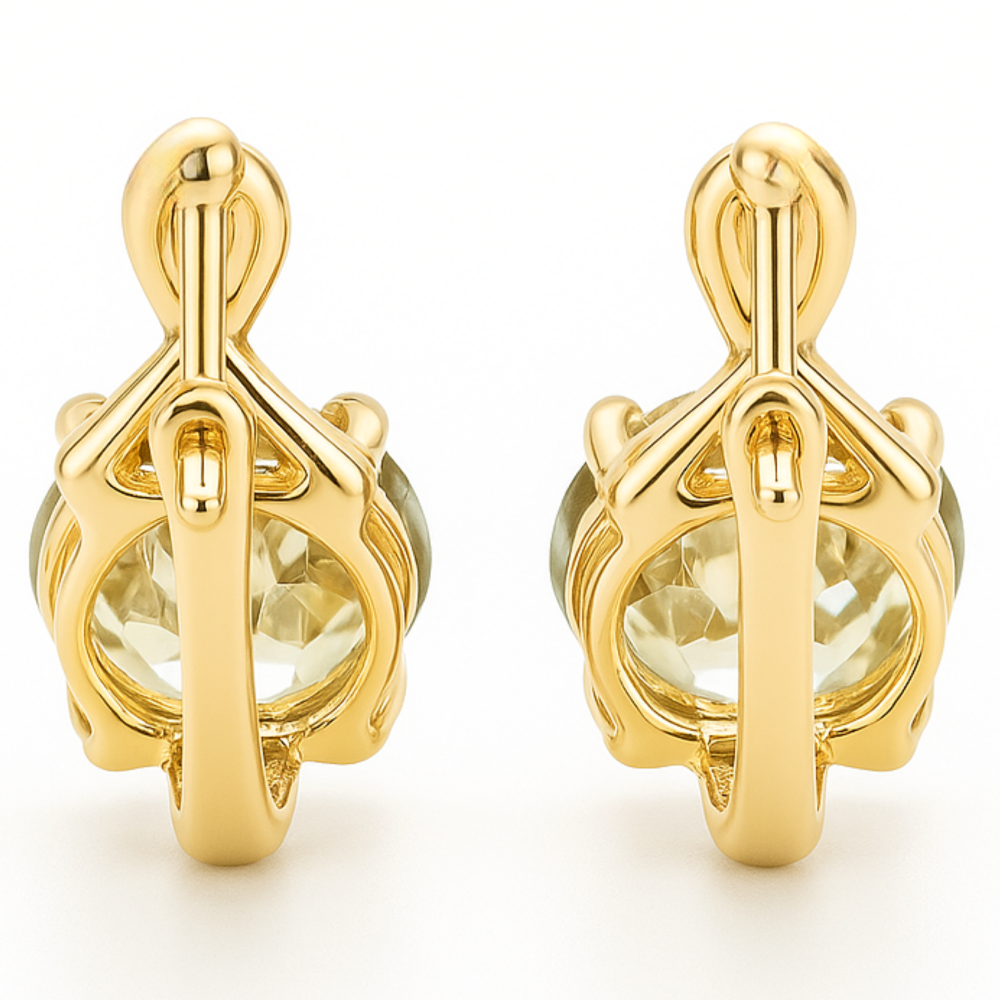 Natural Green Prasiolite Earrings Sterling Silver