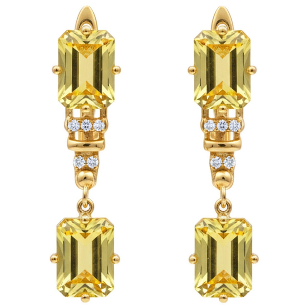 Natural Citrine Sterling Silver Drop Earrings