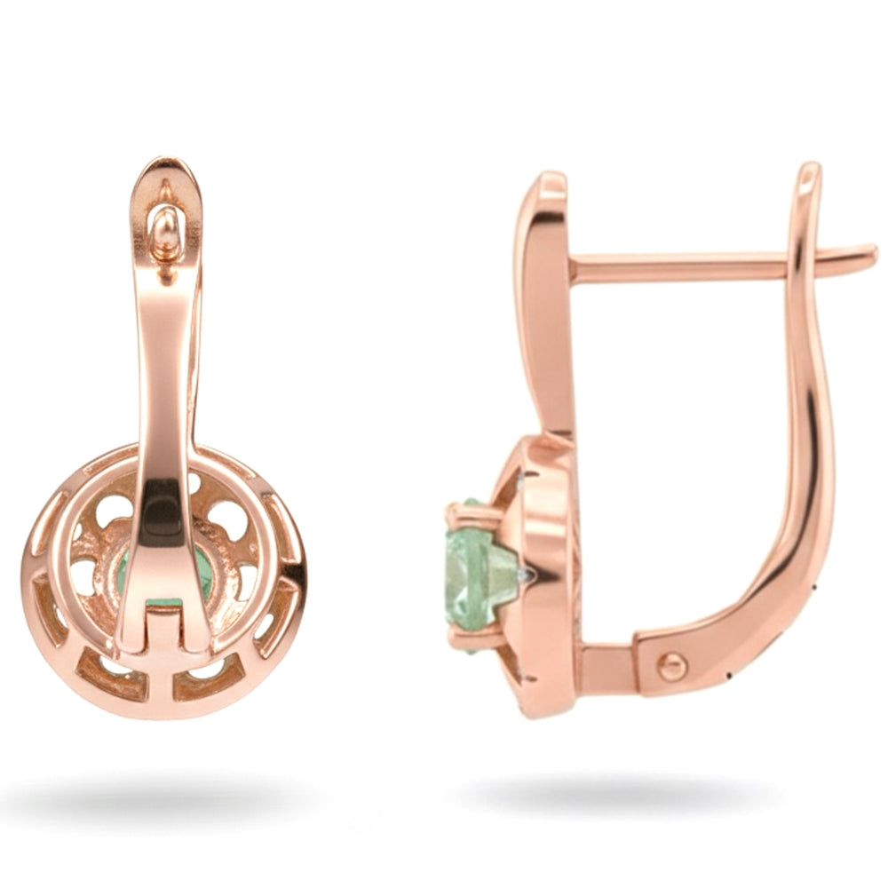 Natural Green Prasiolite Earrings Sterling Silver