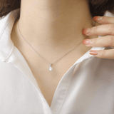 White Topaz Wide Teardrop Necklace Fine Color Jewels $50&Under, 925-Sterling-Silver, dla-dm-discount-all-143240, dla-dm-discount-all-154898, Halo, Pear, sale, White, White Topaz