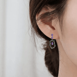 Amethyst Dangling Snake Earrings Fine Color Jewels $50-100, 925-Sterling-Silver, Amethyst, Dangle, dla-dm-discount-all-143240, dla-dm-discount-all-154898, Drop, Hoop, Oval, Purple, sale