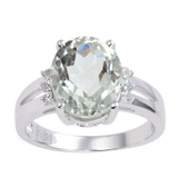 Green Amethyst Oval Ring