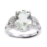 Green Amethyst Oval Statement Ring