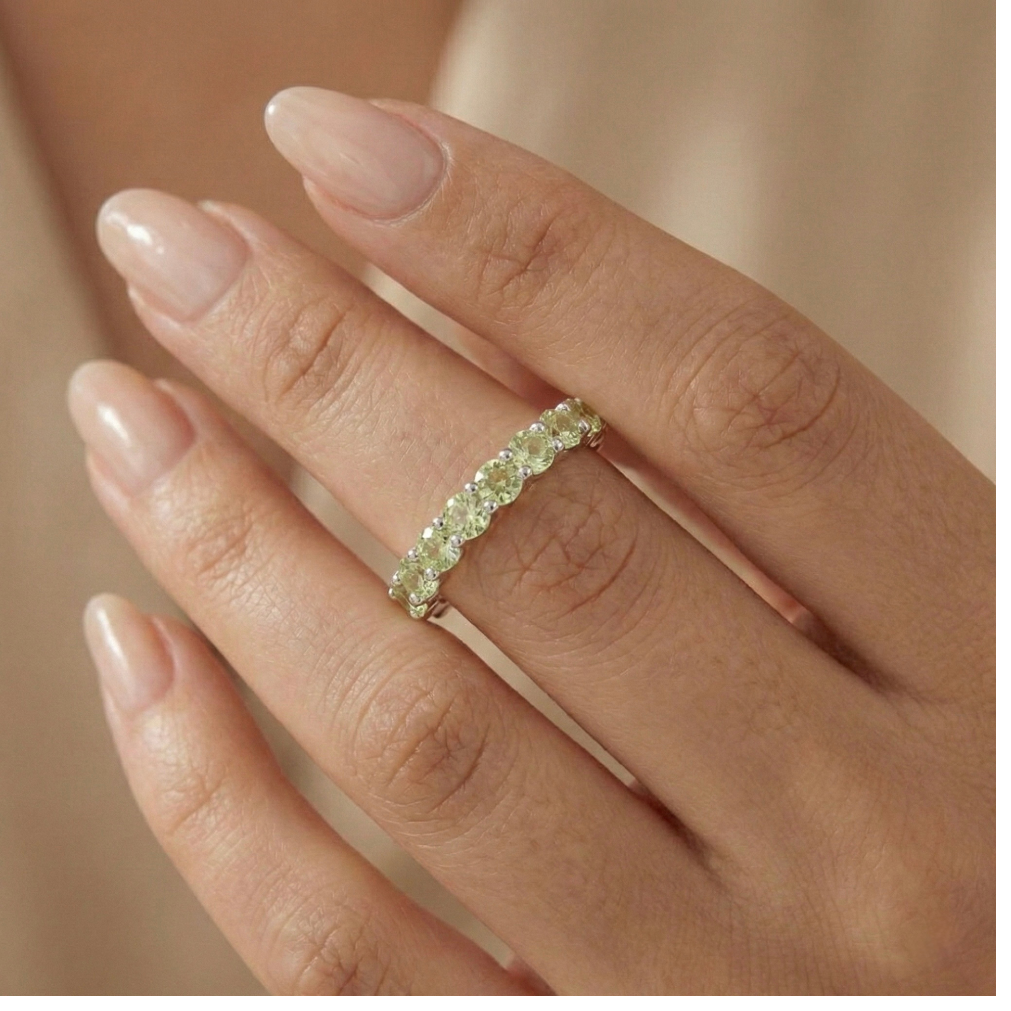 Peridot Half Eternity Ring