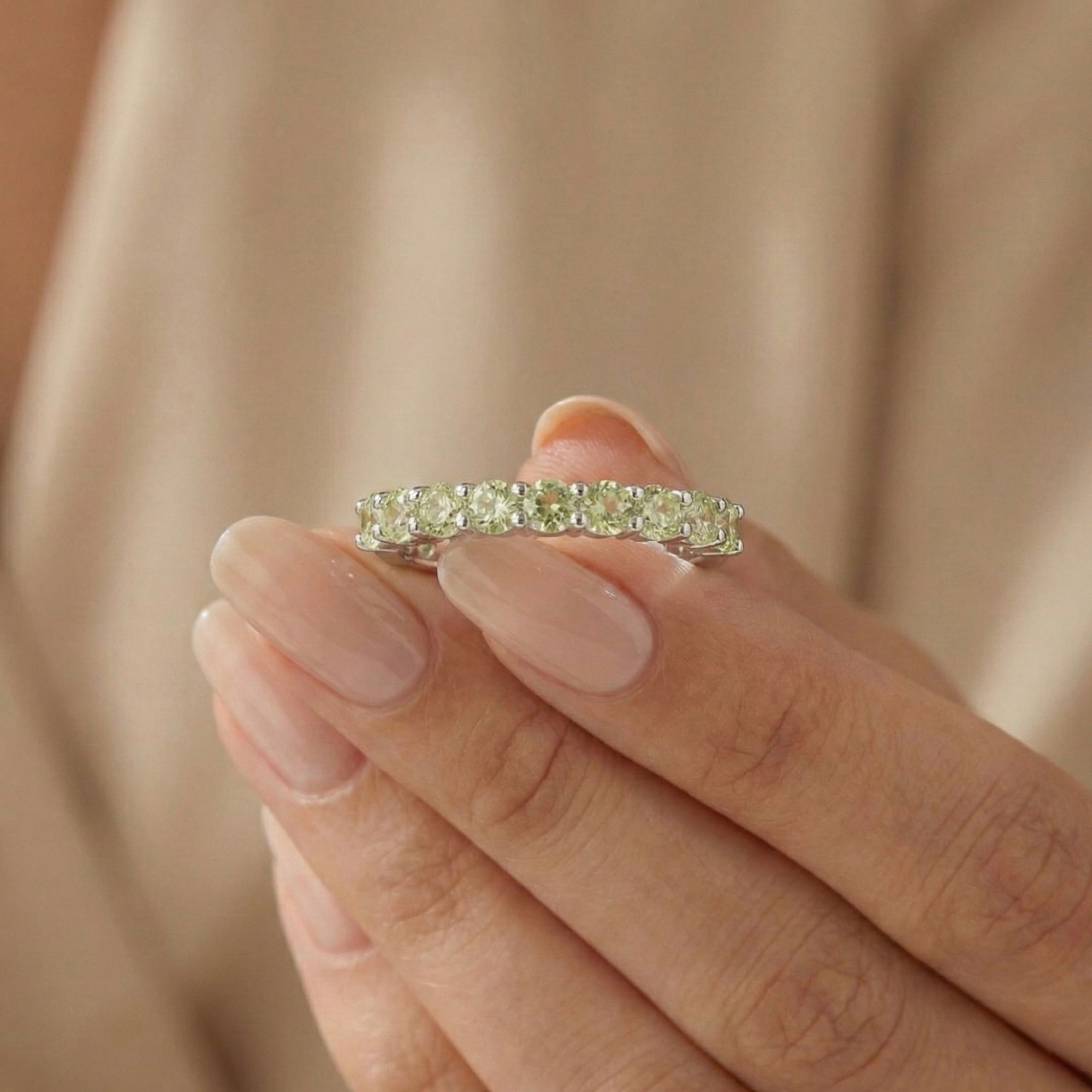 Peridot Half Eternity Ring