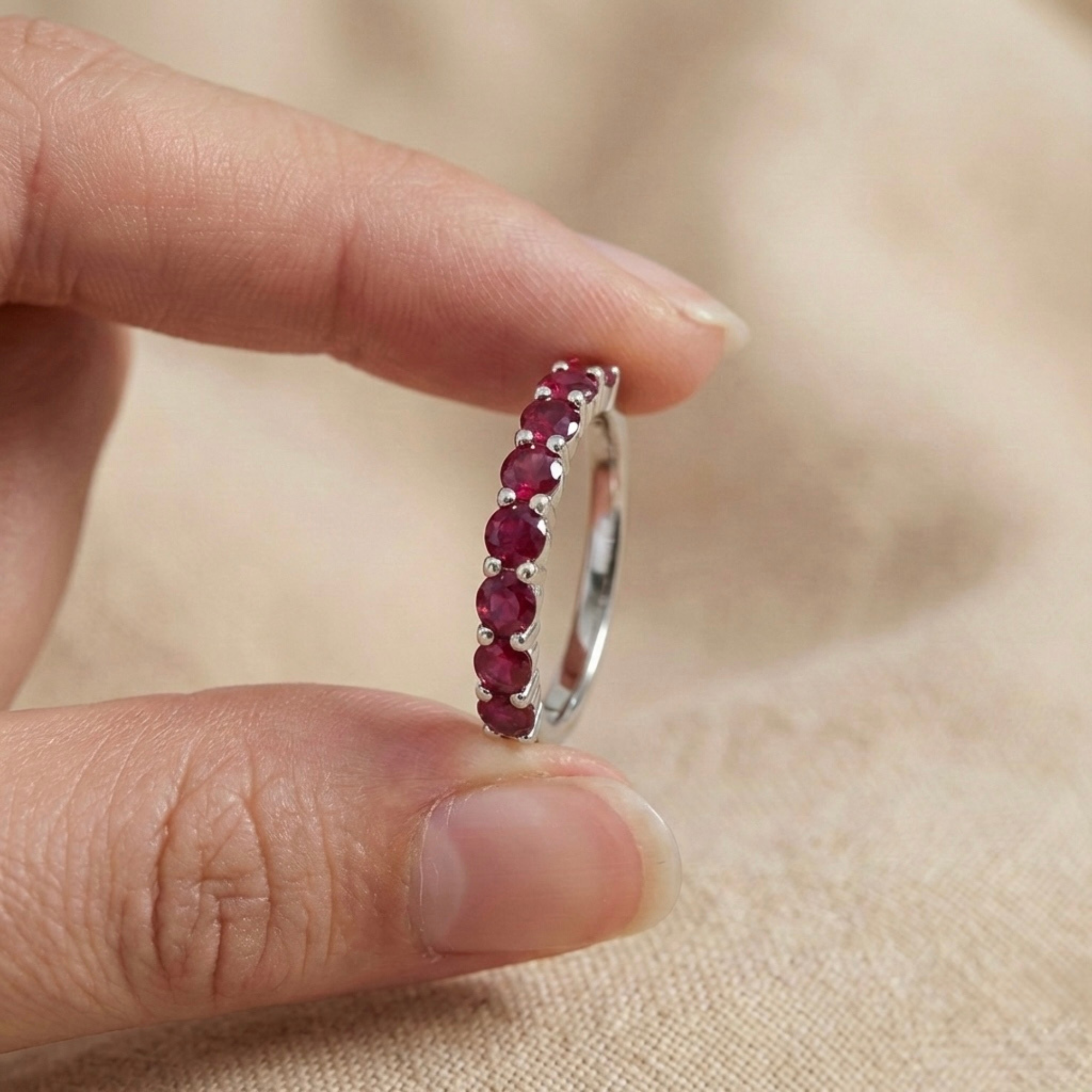 Ruby Half Eternity Ring