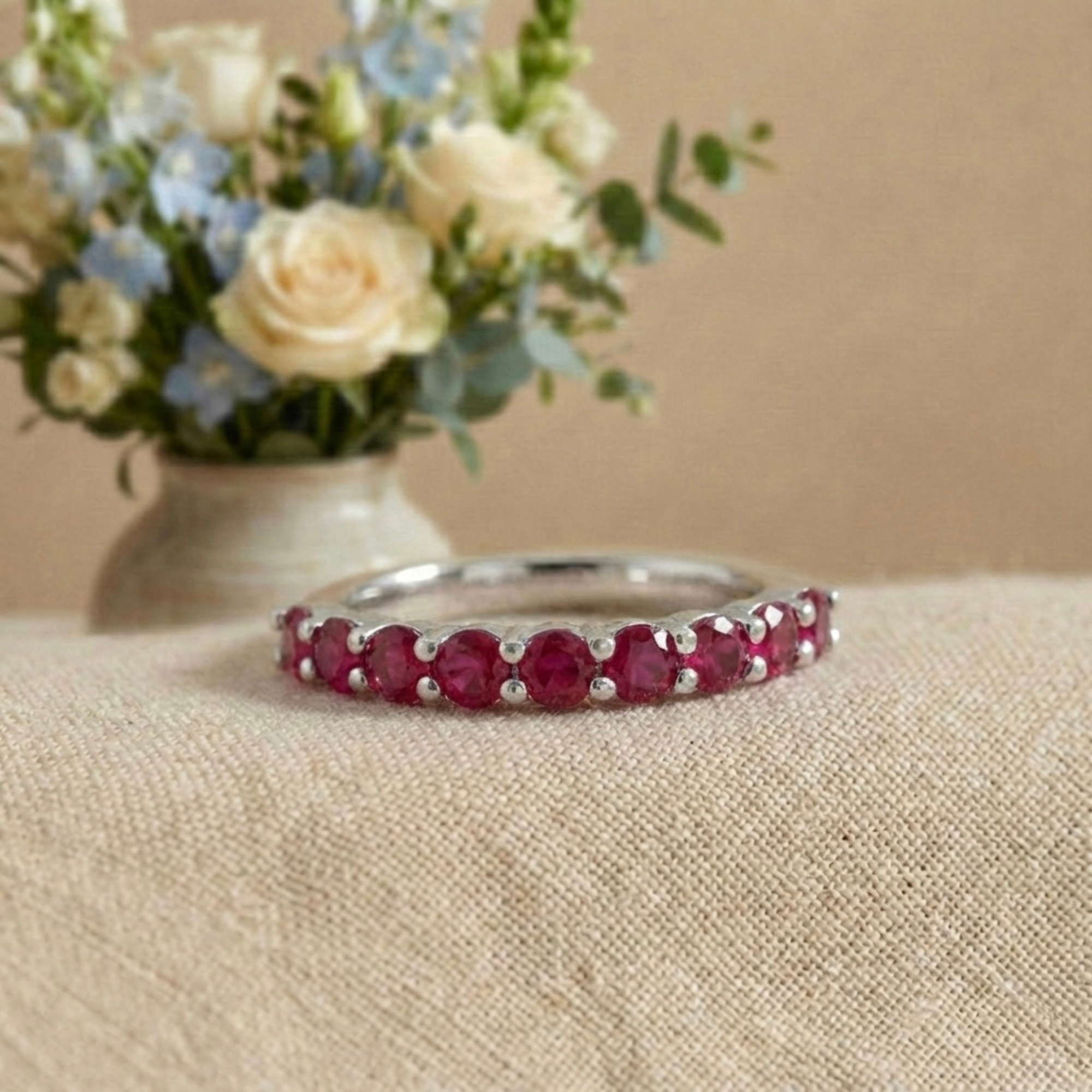 Ruby Half Eternity Ring