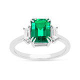 Colombian Created Emerald Three Stone Ring Fine Color Jewels best gift for girls, best gift for women, Christmas gift, Colombian emerald engagement ring, Colombian emerald ring, dla-dm-discount-all-154898, Emerald Gemstone Jewelry, emerald rings for women, gift for her, Gift for Mom, gift from daughter, gift ideas for her, gifts for her, green promise ring, Lab Emerald Ring, lab grown emerald ring, may birthstone ring, Mother's Day Gift, New Year gift, ring for women, Valentine's Day gift