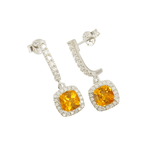 Natural Citrine Dangle Drop Halo Earrings Fine Color Jewels citrine dangle drops, Citrine Halo Earrings for her, dla-dm-discount-all-154898, halo style earrings, Natural Yellow Gemstone Ring Gift, November Birthstone Earrings Gift