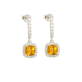 Natural Citrine Dangle Drop Halo Earrings Fine Color Jewels citrine dangle drops, Citrine Halo Earrings for her, dla-dm-discount-all-154898, halo style earrings, Natural Yellow Gemstone Ring Gift, November Birthstone Earrings Gift