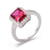 Lab Grown Ruby Octagon Ring Fine Color Jewels affordable ring, Created ruby ring, dla-dm-discount-all-154898, engagement ring, engagement rings, Lab Created Ruby, LAB CREATED RUBY RING, Lab grown ruby ring, ring for women, Ruby Halo Ring, Ruby pave ring, ruby ring, Ruby silver ring, sterling silver ring