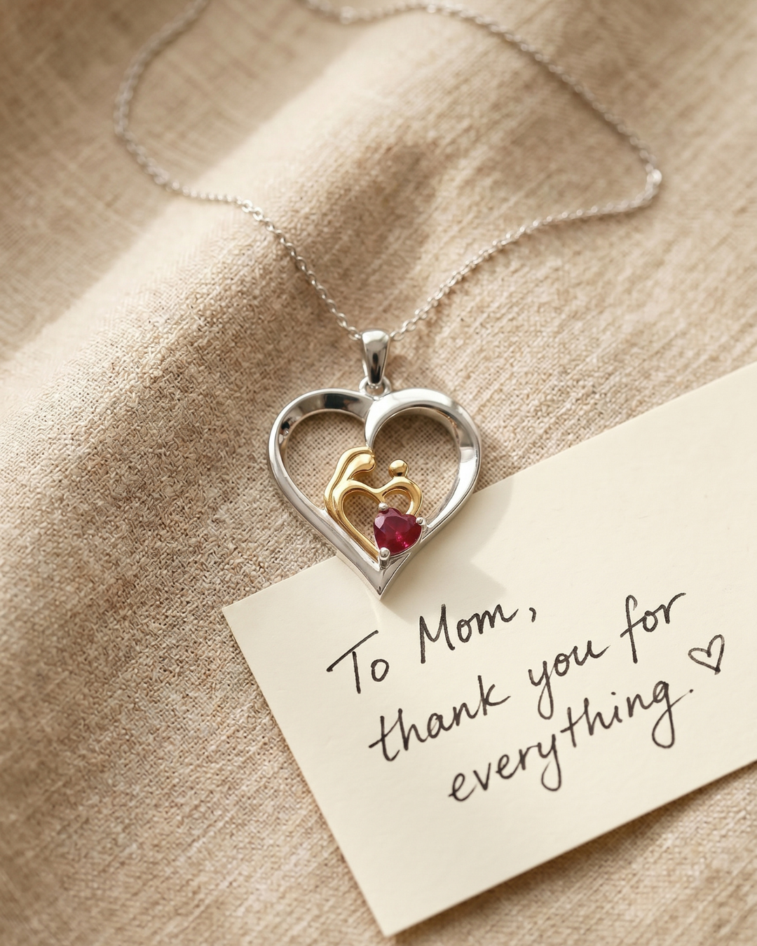 Genuine Ruby Daughter Mom Necklaces