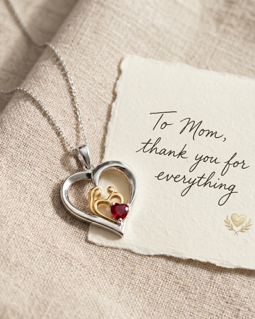 Genuine Ruby Daughter Mom Necklaces