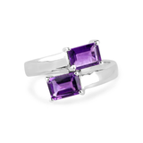 Genuine Amethyst Bypass Ring