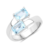 Genuine Blue Topaz Bypass Ring