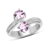 Natural Amethyst Bypass Engagement Ring