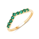 10K Yellow Gold Zambian Emerald Band Ring