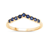 10K Yellow Gold Blue Sapphire Claddagh Ring