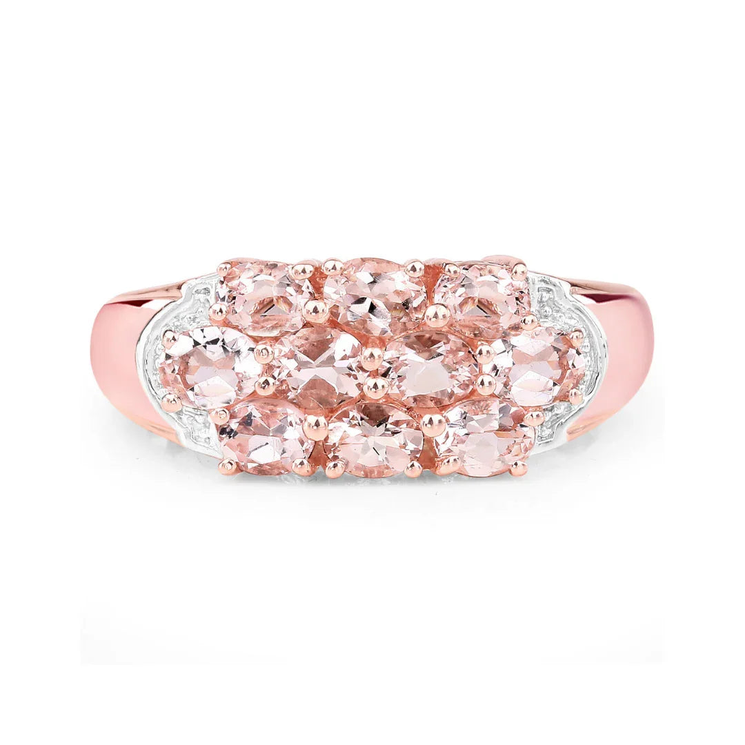 Morganite Cluster Rose Gold Ring