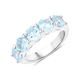 Genuine Blue Topaz 5 Stone Ring