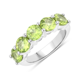 Genuine Peridot 5 Stone Ring